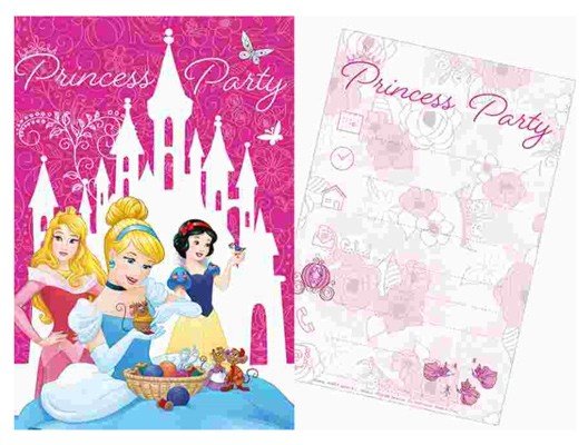 Einladungskarten 5-teilig "Princess" Castle