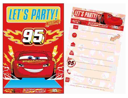 Einladungskarten 5-teilig "Disney Pixar Cars" Let´s Party