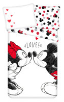 Bettwäsche 140 x 200 cm / 70 x 90 cm Baumwolle "Minnie & Mickey Mouse Love"