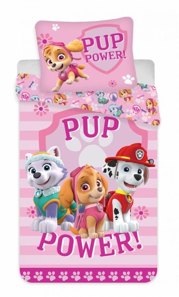 Bettwäsche 140 x 200 cm / 70 x 90 cm Mikrofaser "Paw Patrol" Pup Power