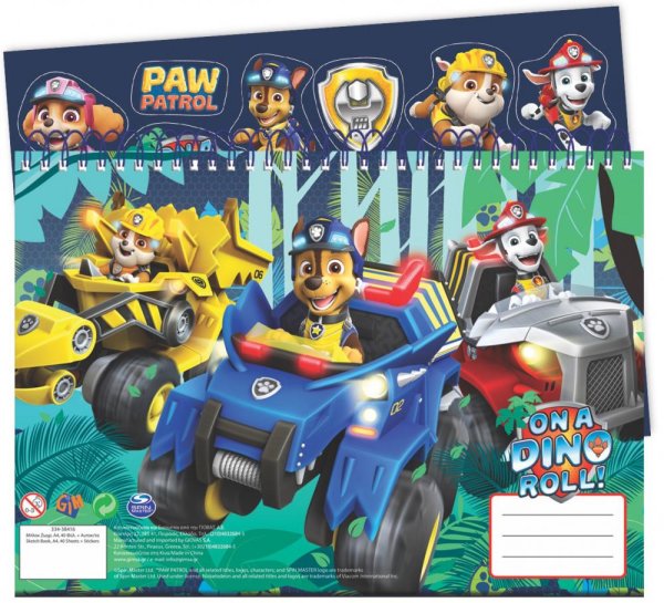 Spiral-Skizzenbuch mit Aufkleber DIN A4 30 Blatt Paw Patrol