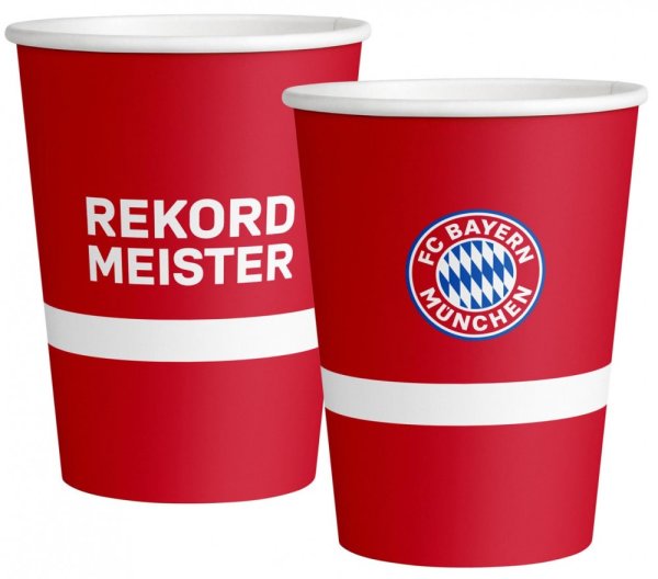 Party Pappbecher 250 ml 8 Stück FC Bayern München