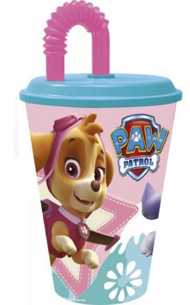 Trinkbecher mit Trinkhalm 430ml "Paw Patrol"