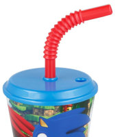 Trinkbecher mit Trinkhalm 430ml "Sonic the Hedgehog"