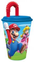 Trinkbecher mit Trinkhalm 430ml "Super Mario"