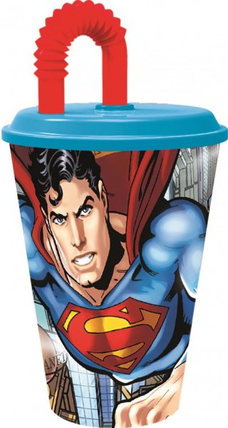 Trinkbecher mit Trinkhalm 430ml "Superman"