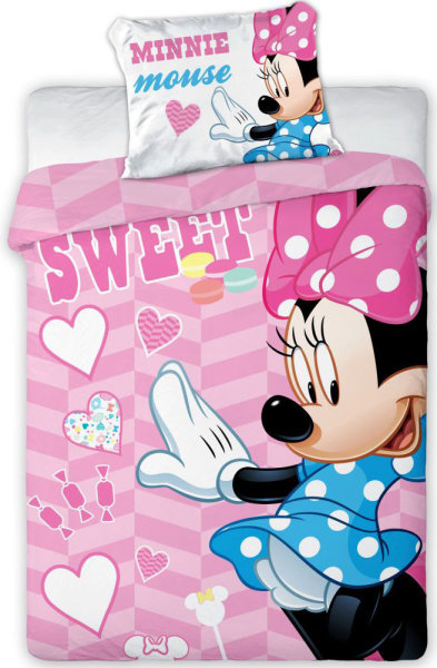 Javoli detská posteľná bielizeň / obliečky 100 x 135 / 40 x 60 cm bavlna - Minnie Mouse