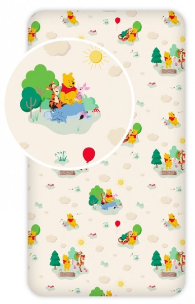 Spannbetttuch Baumwolle 90 x 200 cm "Winnie the Pooh"