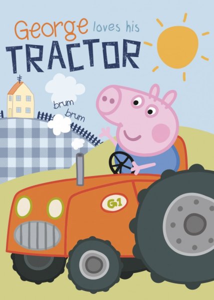 Kuscheldecke / Fleecedecke 100 x 140 cm Peppa Pig Tractor