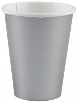 Party Pappbecher 250 ml 8 Stück uni silber