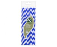 ECO Papierstrohhalme 12er Set blue Stripes