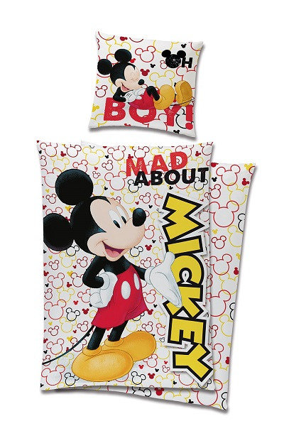 Bettwäsche 140 x 200 cm / 70 x 90 cm Baumwolle "Mickey Mouse Mad"