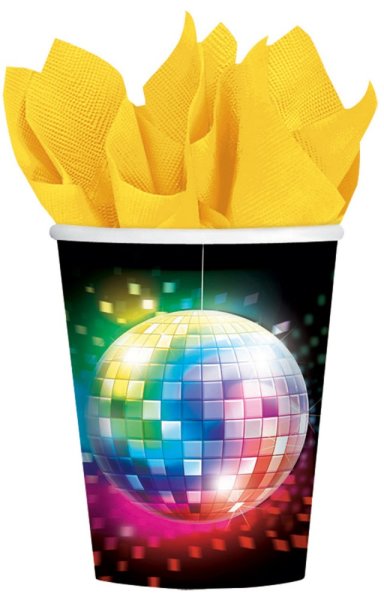 Party Pappbecher 250 ml 8 Stück Disco Fever