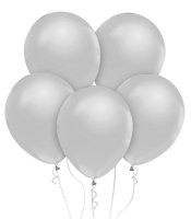 Ballon 30 cm 10 Stück - metallic silber