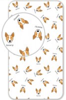 Spannbetttuch Baumwolle 90 x 200 cm "Hund Basenji"