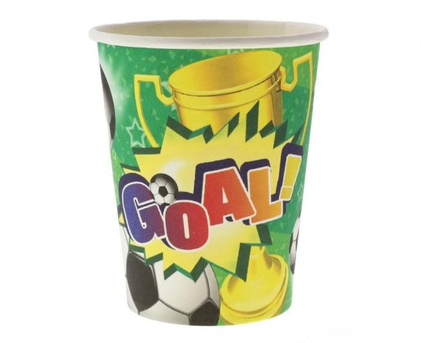 Party Pappbecher 270 ml 6 Stück Fussball Goal