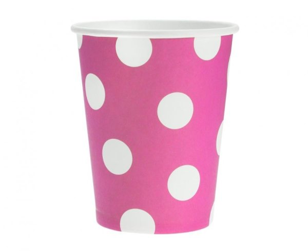 Party Pappbecher 270 ml 6 Stück Dots Magenta