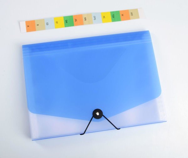 oxybag Fächermappe DIN A4 13 Fächer OPALINE blau