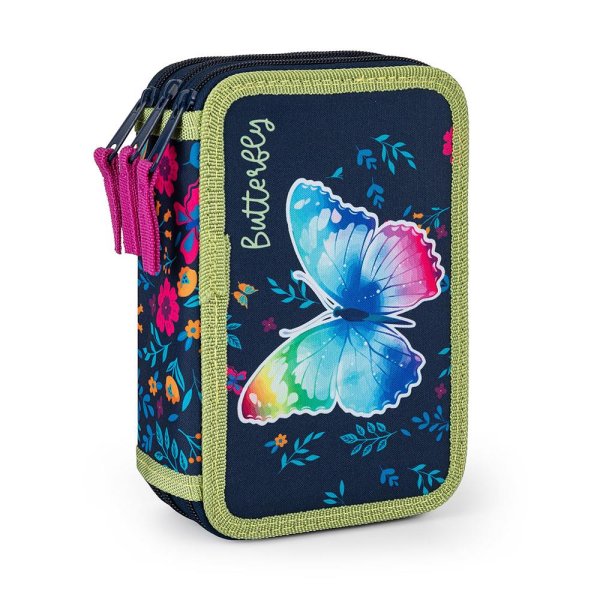 oxybag školský peračník Triple Butterfly Rainbow