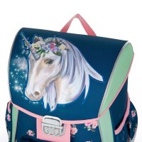 oxybag školská taška PREMIUM - pre školákov na prvom a druhom stupni - unicorn flowers