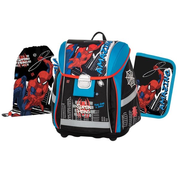 oxybag Schultaschenset PREMIUM LIGHT Spiderman 3-teilig