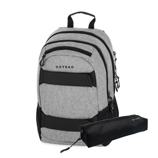 oxybag školský ruksak OXY SPORT Grey Melange + puzdro