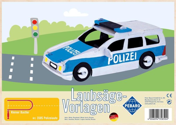 PEBARO Kleiner Bastler Laubsägevorlage Polizei