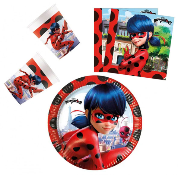 Party-Set 36-teilig "Miraculous Ladybug" 23 cm