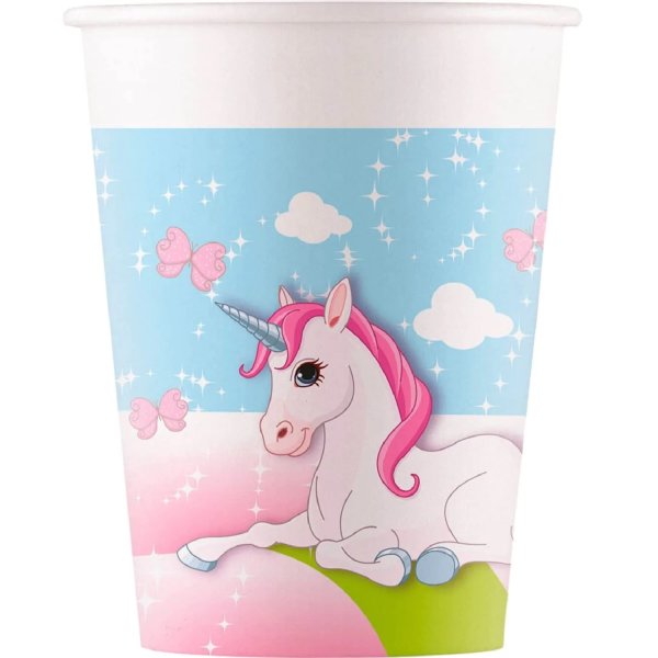 Party Pappbecher 200 ml 8 Stück Unicorn Castle