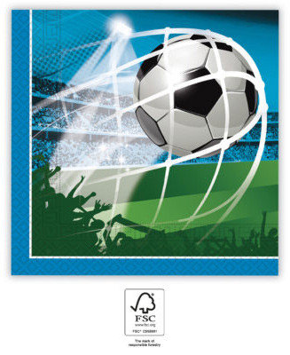 Javoli párty servítky 33 x 33 cm - Futbaloví fanúšikovia / futbal - 20 kusov