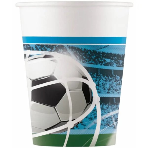 Party Pappbecher 200 ml 8 Stück Soccer Fans Fussball