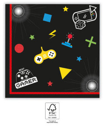 Party Servietten 33 x 33 cm 20 Stück "Gamer" Gaming Party