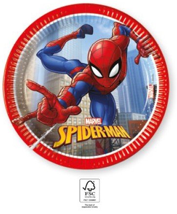 Party Pappteller 20 cm 8 Stück "Spiderman" Crime Fighter