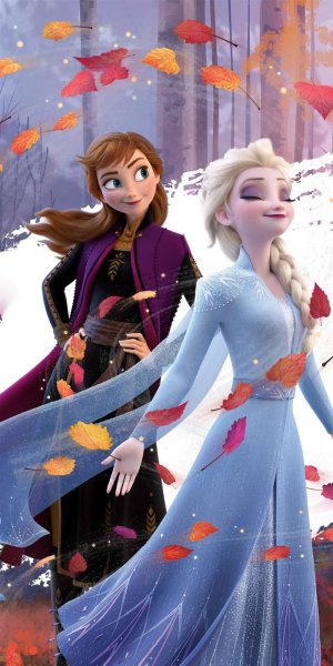 Strandtuch / Badetuch Frozen / Eiskönigin Anna & Elsa Wind