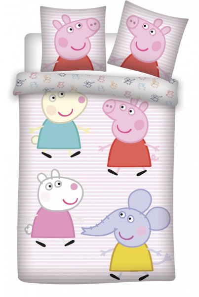 Kinderbettwäsche 100 x 135 cm / 40 x 60 cm Baumwolle "Peppa Pig"