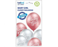 Ballon 30 cm 6 Stück - Baby Girl Glossy