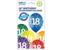 Ballon 30 cm 6 Stück - Happy Birthday 18. Geburtstag...
