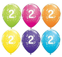 Ballon 28 cm 6 Stück - Happy Birthday 2. Geburtstag...