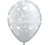 Ballon 28 cm 6 Stück - Just Married