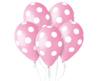 Ballon 30 cm 5 Stück - Pink Dots
