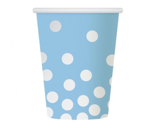 Party Pappbecher 270 ml 6 Stück Dots Silver/Blue