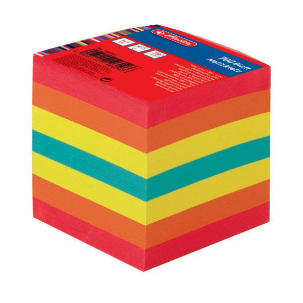 herlitz poznámkový blok - kocka - 90 x 90 mm - 80 g/m2 - farebný