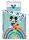 Bettwäsche 140 x 200 cm / 63 x 63 cm Polyester "Mickey Mouse Rainbow"