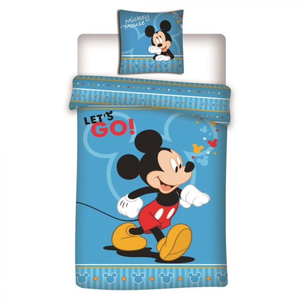 Bettwäsche 140 x 200 cm / 63 x 63 cm Polyester "Mickey Mouse Let´s go"