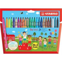 STABILO Fasermaler Trio A-Z, 24er Karton-Etui, PACK SPECIAL