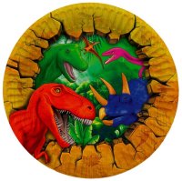Folat Pappteller 23cm 8 Stück Dinosaurier