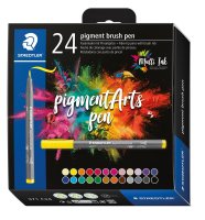 STAEDTLER Fasermaler pigment brush pen 24er Etui