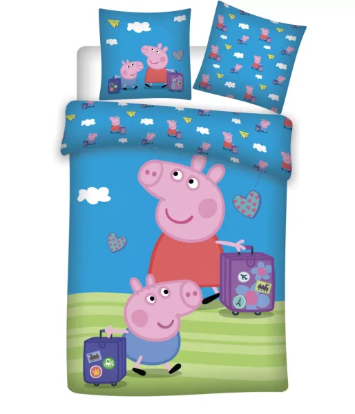 Kinderbettwäsche 100 x 135 cm / 40 x 60 cm Baumwolle "Peppa Pig"  Travel