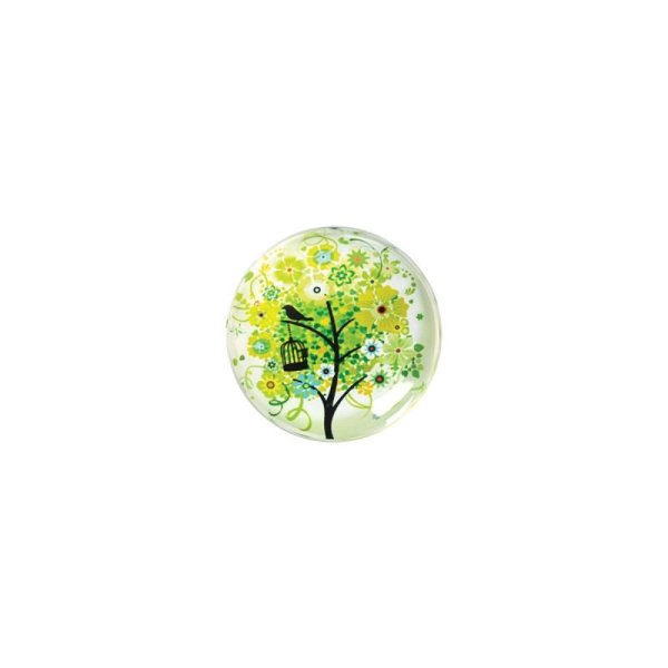 SPIRIT Glas Magnet 4 cm "Cartoon Tree Green"