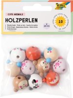 folia Holzperlen CUTE ANIMALS, rund